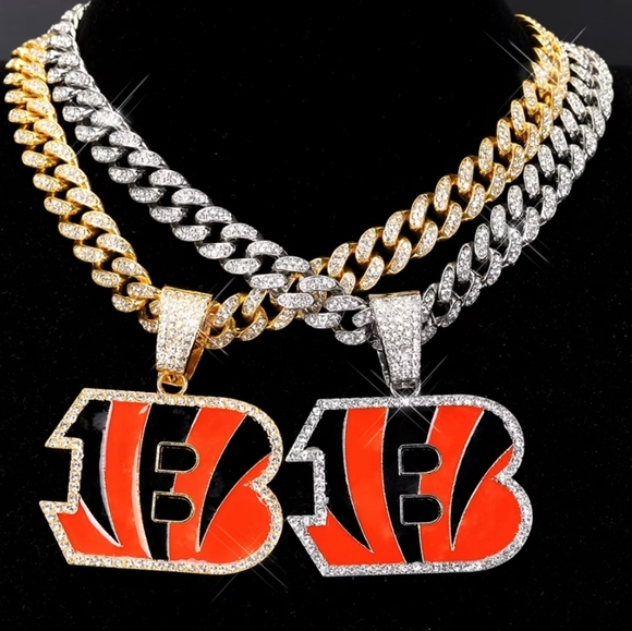 Cincinatti Bengals Helmet Or B Iced Chain Necklace 20 Or 24